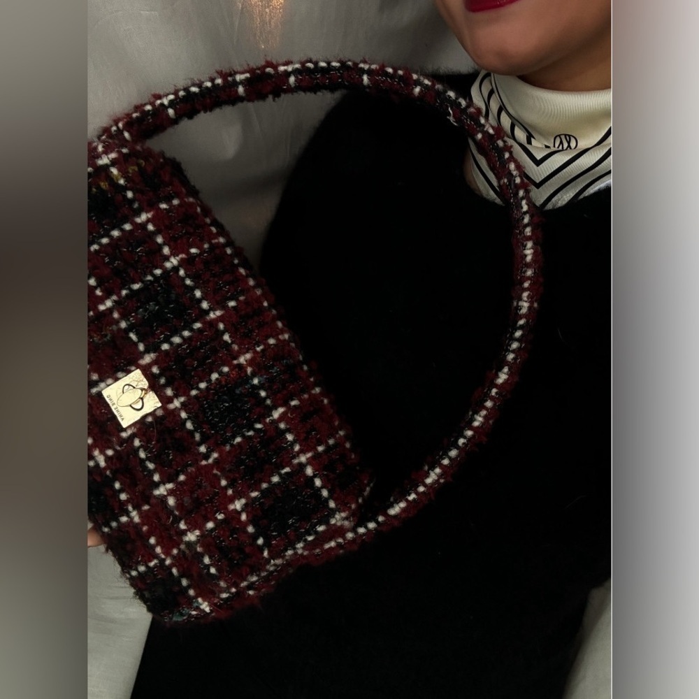 ANINE BING NWT Nico Bag in Cherry Plaid